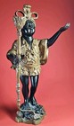 Vintage Pair Brass Or Bronze Blackamoor Candle Holders Africa Figurine Venetian 