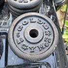 Vintage Gold s Gym Pair Of 5 Lb Standard 1    Weight Plates 10lbs Total
