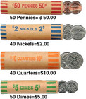 100pcs Assorted Heavy Duty Preformed Coin Wrappers Rolls - Quarters  Pennies  Ni