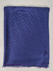 Fendi Genuine Vintage Silk Blue Cashmere Wrap Shawl Winter Scarf Scarves