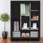 Portable Wardrobe Closet Organizer With Hanging Rod   8 Shelves  Dustproof Cover
