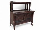 Antique Victorian Carved Dresser Sideboard Mirror Lion Heads Claw Feet