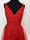 Long Lace Prom Dress Spaghetti Straps Formal Evening Gown Sz 2