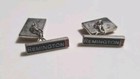 Pair Of Silver Metal Cufflinks Vintage American Flag Design Remmington