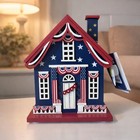 Martha Stewart Patriotic Led Lighted Wooden House Nwt   Americana   Summer Decor