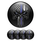 4x 3d Domed Skull Wheel Center Cap Stickers     Custom Hub Badge Decals