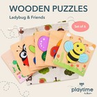 Wooden Puzzles For Toddlers 1-3  Set Of 6  Wood Puzzles For Baby Boys Girls
