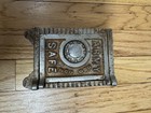 Vtg Antique 1930s Metal Cast Iron Army Safe Coin Bank With Combination