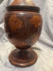 Large Mid-20th-century Vintage Hand-carved Lidded Urn Or Jar Haitian Mahogany