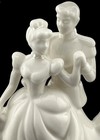 New Cinderella   Prince Charming Wedding Cake Topper White Porcelain Disney 8   