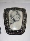 Vtg Photo Frame Unusual Silver Embossed Design Photo Space 4   x6    Velvet Back Nos