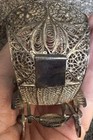 Vintage Antique 75   Silver Filigree Horse Carriage Miniature