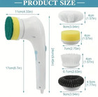 1set Five-in-one Multifunctional Electric Cleaning Brush For Bathroom   Kitchen