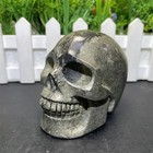 2lb 3 1  Natural Pyrite Skull Carving Crystal Quartz Energy Healing Reiki Gift