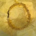 Handmade Beaded Ankle Bracelet Smooth Yellow Glass Bead Chips - 9 5  Long Anklet