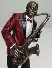 2pc Set - Jazz Band Collection - Saxophone Trumpet Player Statue Sculpture Decor