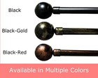 Pack Of 2 Adjustable Window Curtain Rods - Sizes For All Windows  Ball Design