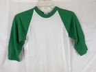 Vintage Youth Raglan T-shirt Medium Baseball 70s Russell Athletic Green Nwot