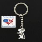 Mouse Keyring Key Chain Cute Silver Color Charm Pendant Keychain