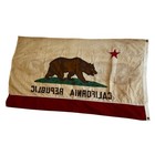 1960-70s Vintage Cotton Bear Flag Of California Republic State Flag 33 X 56   