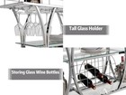 Silver Bar Carts With Glass Holders   Wine Rack 3 Tier Home Bar Serving Carts   