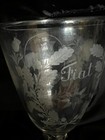 Vintage Rare 1800s Handblown And Etched Glass Goblets Set Of 2 - 20 Oz Each