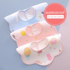 3-pack Newborn Baby Bibs Cotton Plaid Feeding Saliva Towel Waterproof Boys Girls