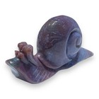 Ocean Jasper Hand Carved Crystal Snail Skull  Realistic  Crystal Healing Reiki