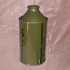 F s Olive Drab Replica   Novelty Cone Top Beer Can  Plastic Label  wwii 