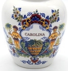 Delft Royal Goedewaagen Numbered Carolina Tobacco Jar Made In Holland Rare