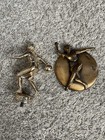 Vtg Women s Bowling Trophy Metal Topper Lot Of 2 Rare Bronze Plate Emblem 5    50s