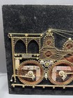 Vintage Framed Metallic String Art Train Steam Engine Locomotive 24 16