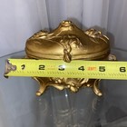 Stunning Antique Brainard Wilson B   W Jewelry Casket Box Ornate Gold Tone 6   