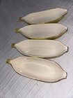 Vtg 1960 s Mid Century Banana Split Dishes Boats Set Of 4 Ceramic Glazed