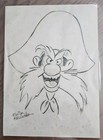 Friz Freleng Rare Vintage Signed Yosemite Sam Large Sketch  Beckett Encapsulated