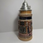 Vtg Meistertrunk Rothenburg German Beer Stein Lusterware Pewter Lid West Germany