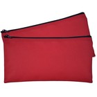 Dalix Zipper Money Bank Bag Pencil Pouch Makeup Travel Accessories Holder Red