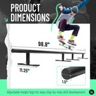 Adjustable 99  Round Skate Rail Skateboard Ramp Grind Rail For Roller Skating
