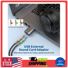 Dual 3 5mm Usb Audio Adapter 2pk External Stereo Sound Card Mic Supported