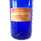 Antique Poison Bottle Cobalt Blue Lattice J c  Stouffer Druggist Scottdale  Pa 