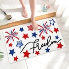 Patriotic Bathroom Rug Absorbent Freedom Star Tufted Bath Mat Patriotic Star