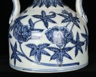 8  Antique Vase Ming Dynasty Porcelain Xuande Mark Blue White Flowers Plants