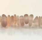 Pebble Beads  Light Amethyst W frosted Matte Sea Glass Finish  6x9mm  22 Psc 