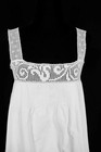 Antique Edwardian French White Cotton Slip Hand Embroidered Lace Trim M Exc Cond