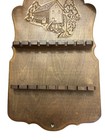 Vintage Carved Wood Water Mill Souvenir Spoon Rack Wall Display Holds 16