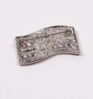 Large American Wave Flag Patriotic Silver Tone Jeweled Lapel Pin Brooch Jxvo New
