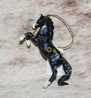 Trail Of Painted Ponies Wildflower Ornament 3 4  Tall rearing Black   White 2025
