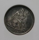 1837 Seated Liberty Dime   No Stars   Large Date   Anacs Graded Ef40