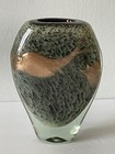Michele Luzoro Vintage Antique Modern Gold Fleck Art Glass Vase French France