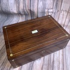 Antique Victorian Box Rosewood With Mother Of Pearl Inlay Large 11 inches